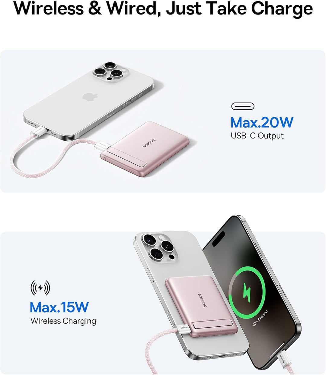 Baseus Picogo Banco de Energía, Cargador Portátil MagSafe Certifica...