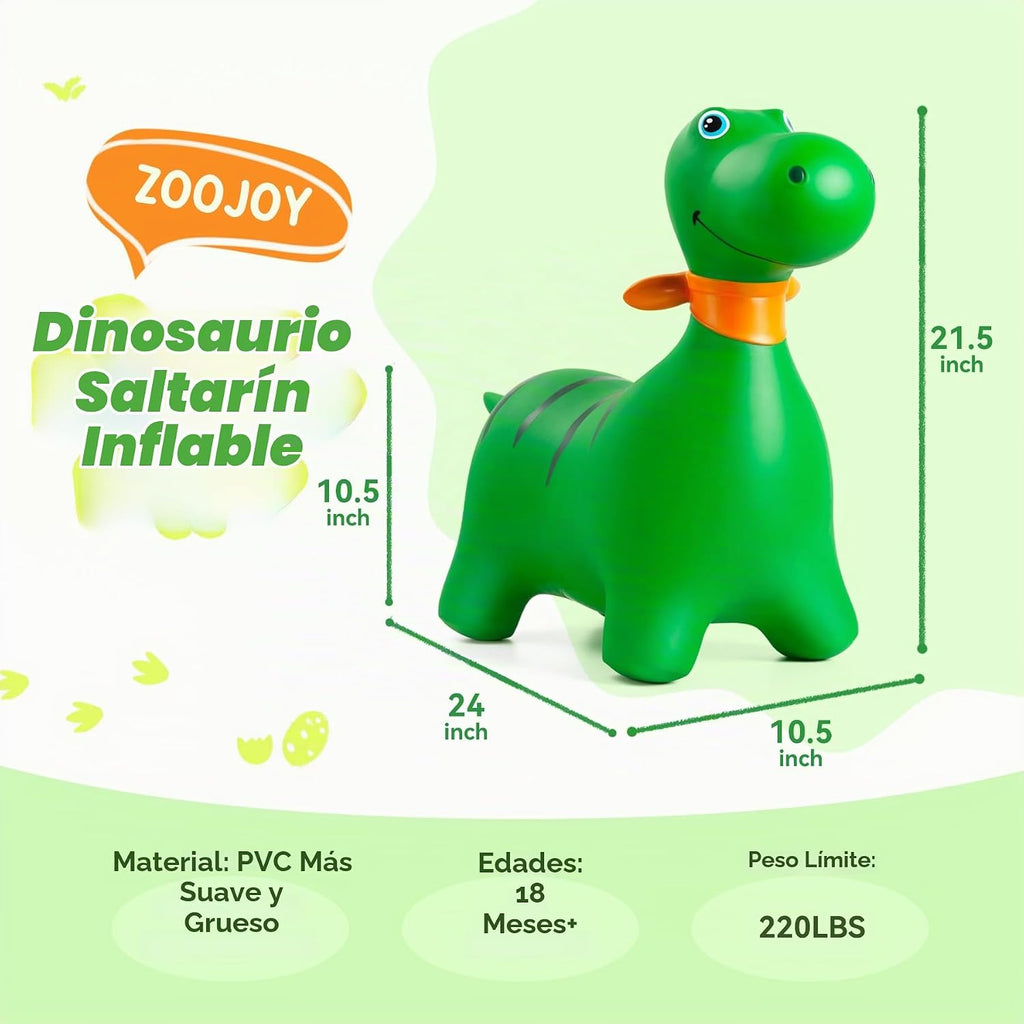 Dino Bouncy Animal Hopper | Bounce Ride-en Horse para Toddlers 18M+
