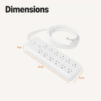 Amazon Basics Regleta protectora contra sobretensiones de 12 tomas, 4000 julios, cable de extensión de 8 pies, rectangular, para el hogar, oficina, sala de juegos, color blanco