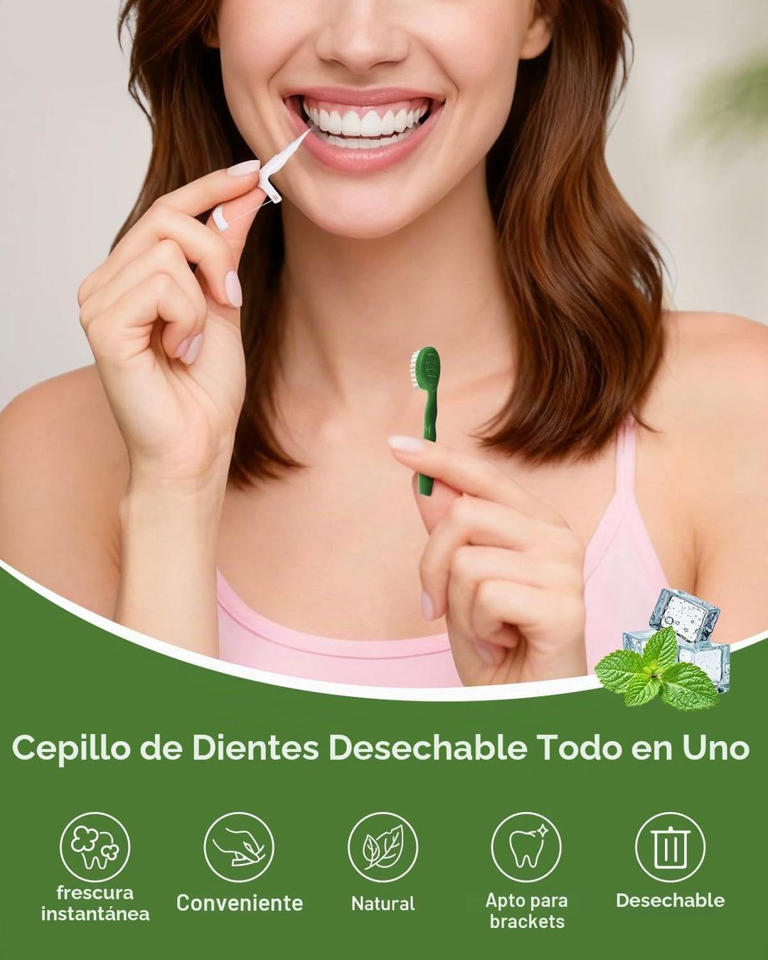 nicedae 60Ct Mini cepillo de dientes desechable de viaje a granel c...