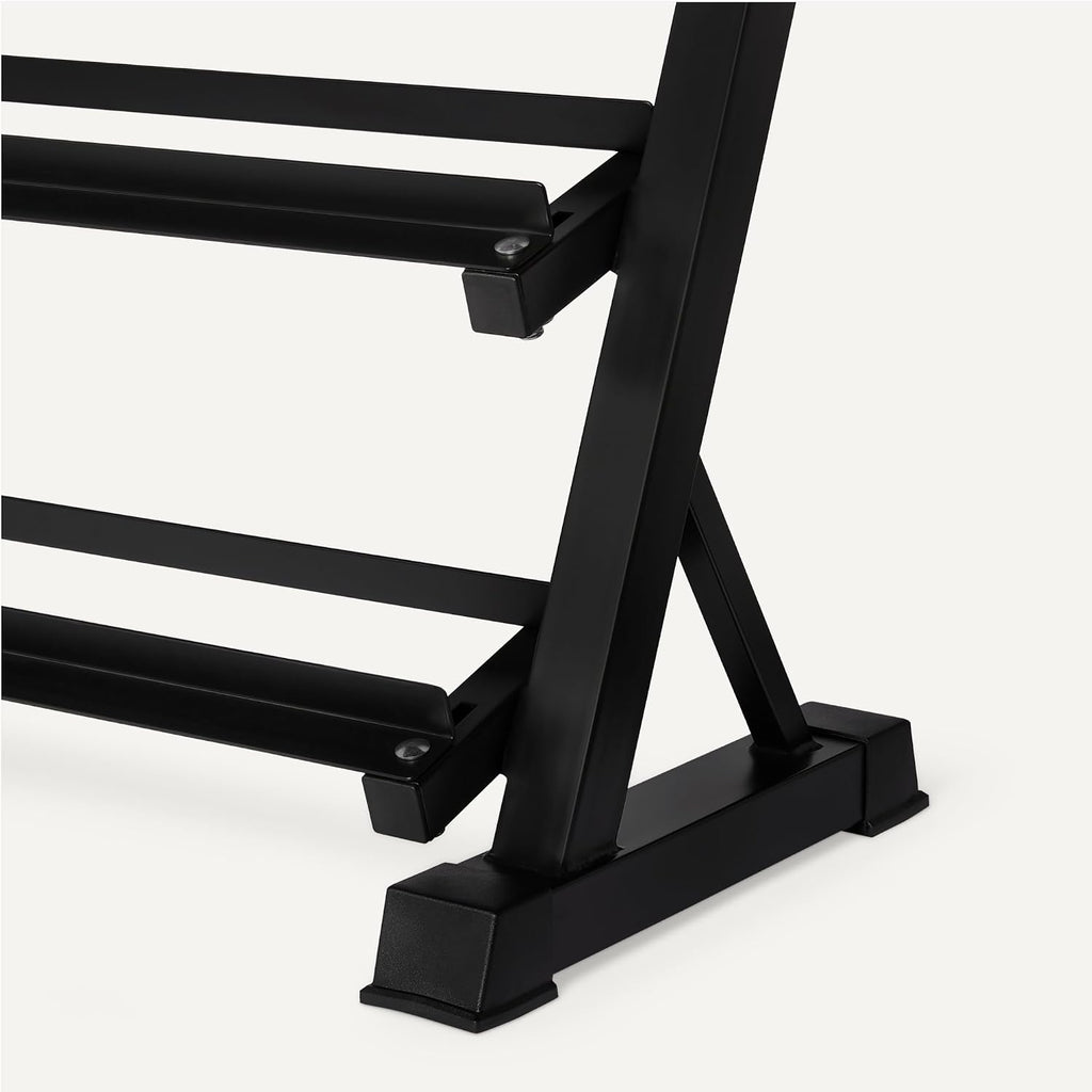 Amazon Basics Soporte de pesas ajustable de 3 niveles, solo soporte de acero resistente, negro