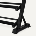 Amazon Basics Soporte de pesas ajustable de 3 niveles, solo soporte de acero resistente, negro