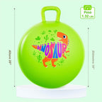 Pelota saltarina PlayZap para niños de 3 a 8 años, bola hinchable verde de 18 pulgadas con dinosaurio y asas, juguetes inflables hippity hop para saltar y rebotar para niños y niñas, para interior y