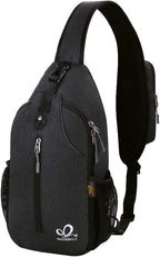 Waterfly - Mochila cruzada tipo bandolera para viajes y caminatas, bolsa de pecho, Negro, talla única