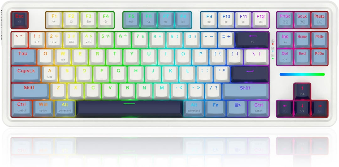 Redragon K728 PRO 80% Teclado para juegos inalámbrico con junta RGB...