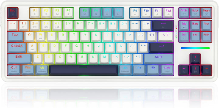 Redragon K728 PRO 80% Teclado para juegos inalámbrico con junta RGB...