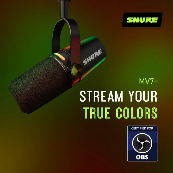 Shure MV7+ - Micrófono dinámico para podcast con soporte, certifica...