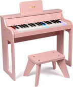 ZIPPY Piano infantil iluminado de 37 teclas con panel de control táctil