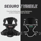 Barkbay Arnés antitirones con clip frontal para perros, material resistente y reflectante, mango de fácil control para pasear perros grandes (color negro, tamaño M)
