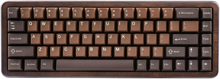 YUNZII WOOD68 Teclado mecánico inalámbrico, teclado de madera para...