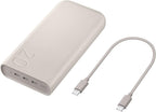 Samsung Cargador portátil 20.000 mAh Power Bank carga súper rápida 45W, 3 puertos USB-C, beige