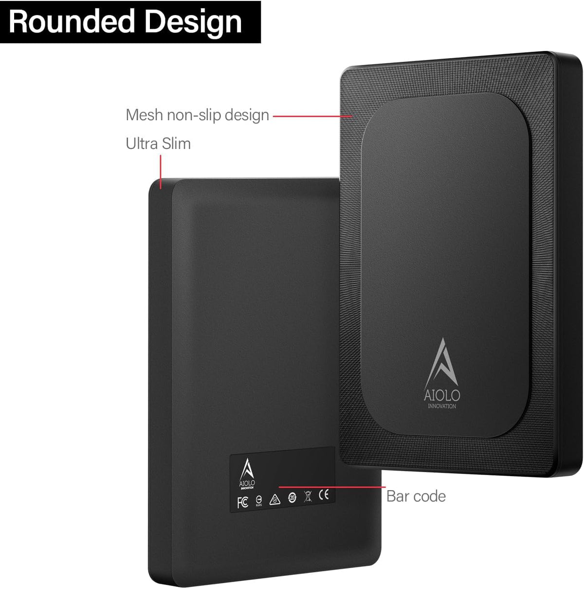 Aiolo Innovation Disco duro externo portátil ultradelgado de 750 GB...