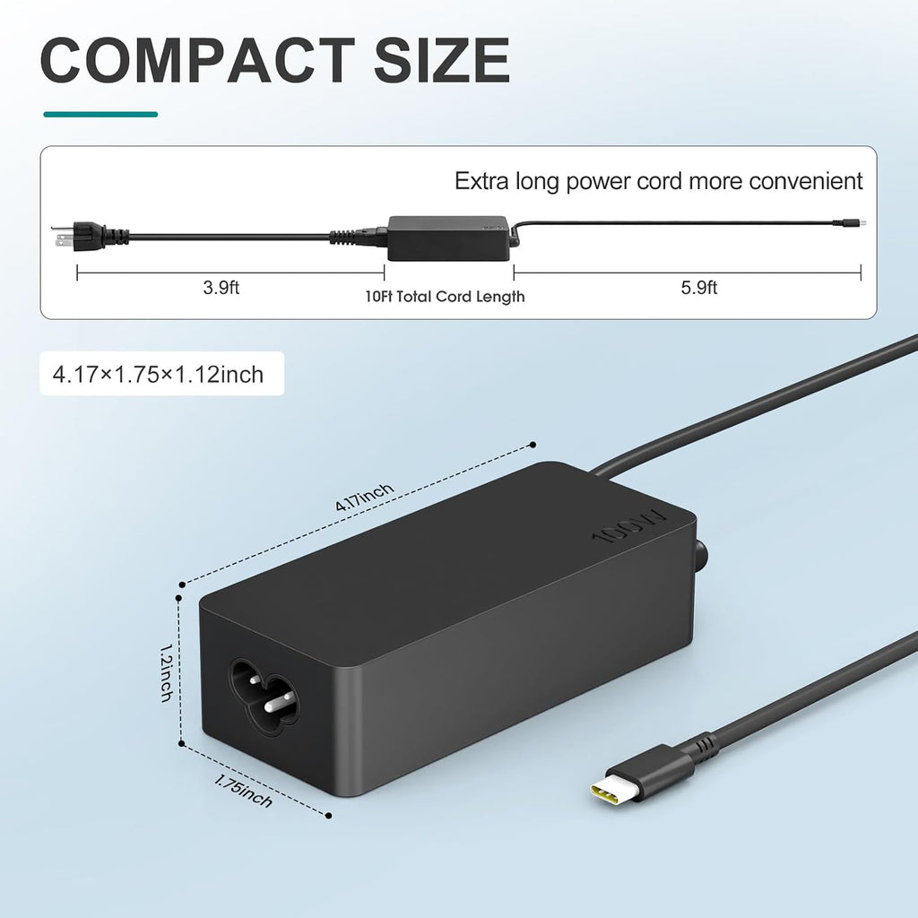 Cargador USB C de 100 W, compatible con Mac Book Pro/Air 16, 15, 14, 13, M1 M2 M3 M4 M5, pulgadas 2026 2025 2024 2023, para HP, adaptador de CA de carga rápida Dell tipo C
