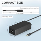 Cargador USB C de 100 W, compatible con Mac Book Pro/Air 16, 15, 14, 13, M1 M2 M3 M4 M5, pulgadas 2026 2025 2024 2023, para HP, adaptador de CA de carga rápida Dell tipo C
