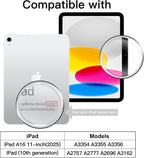JETech Protector de pantalla de privacidad para iPad (A16) de 11ª/10ª generación (2025/2022) y funda mate con soporte para lápices