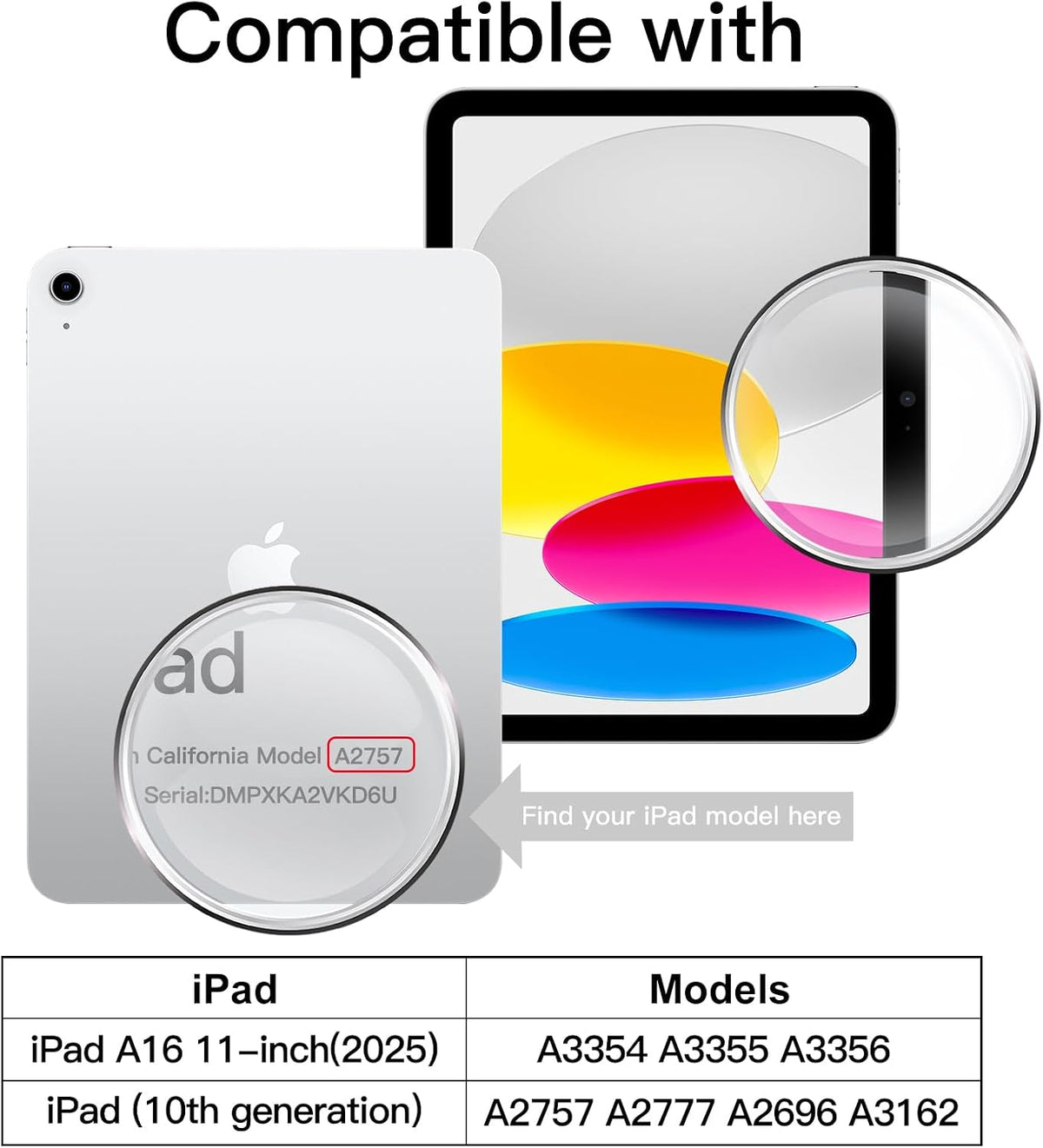 JETech Protector de pantalla de privacidad para iPad (A16) de 11ª/10ª generación (2025/2022) y funda mate con soporte para lápices