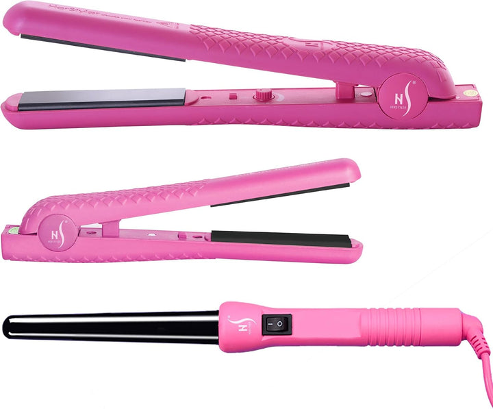 HerStyler Combo de alisador de pelo \u2013 Mini plancha plana, alis...