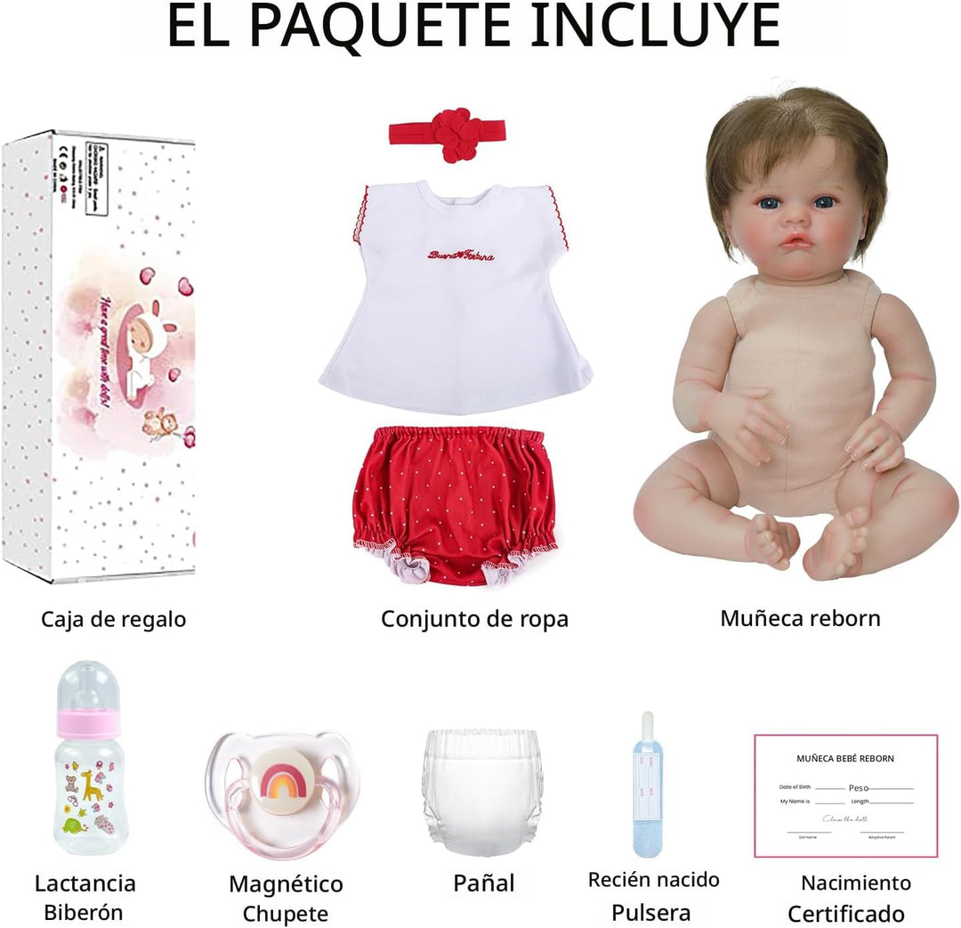 SCOM Muñecas de bebé realistas Niña - Muñeca Reborn de 18 Pulgadas...