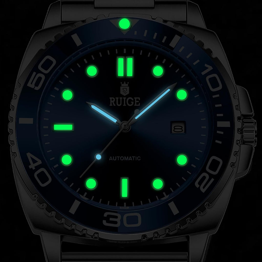 Nuevo reloj mecánico totalmente automático para hombre, calendario de acero inoxidable, bisel giratorio de moda, moda, luz nocturna, impermeable, A8-2