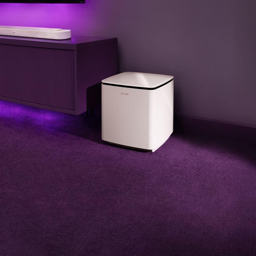 Bose Nuevo subwoofer Lifestyle Ultra, inalámbrico para el hogar, perfecto para sistemas de cine en casa, fácil configuración, graves profundos, humo blanco