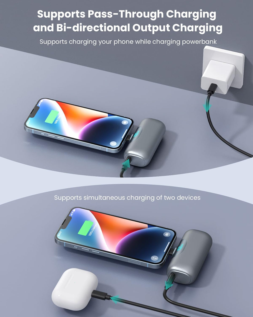 Mini Portable Charger for iPhone,Upgraded 22.5W PD Fast Charging 55...