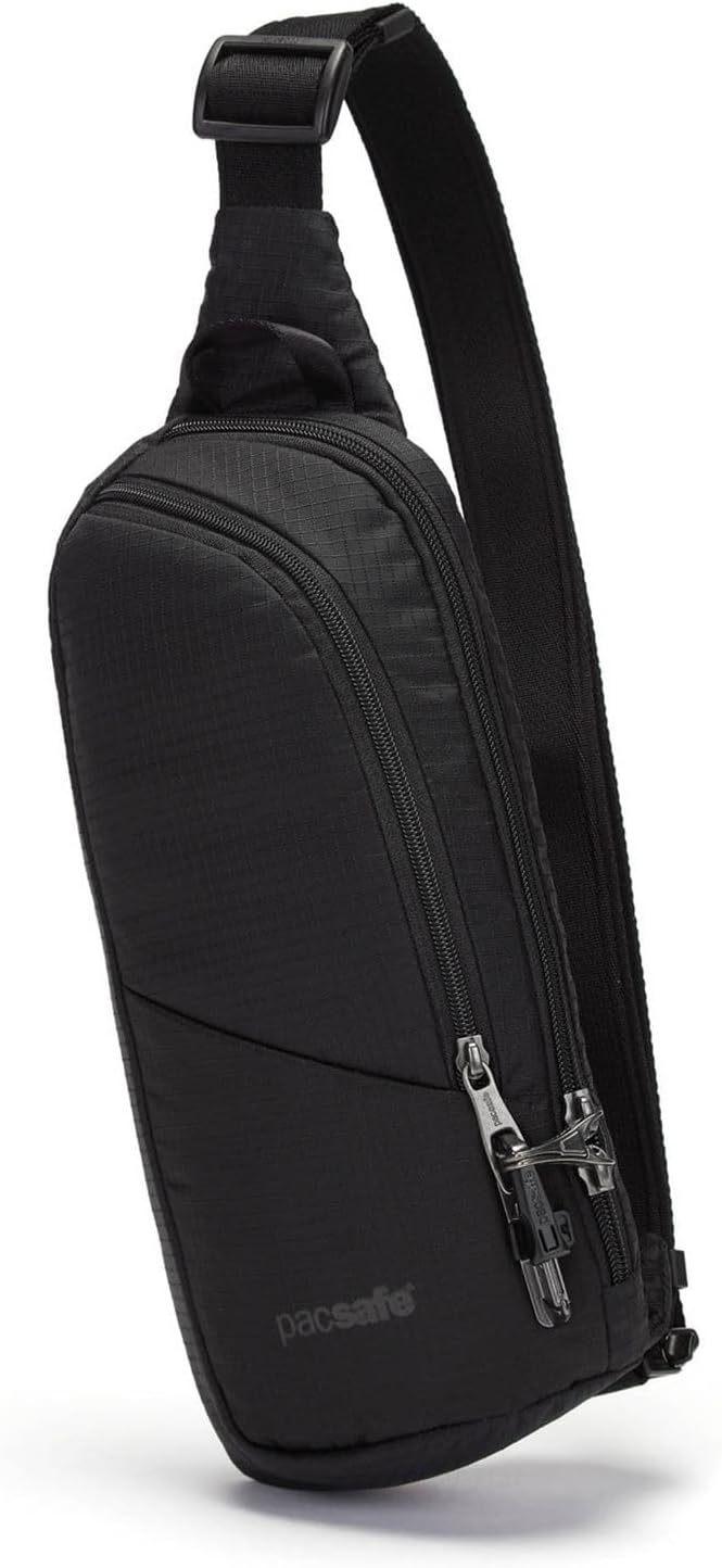 Pacsafe Vibe 150 - Paquete cruzado antirrobo de 2,2 litros, Negro azabache