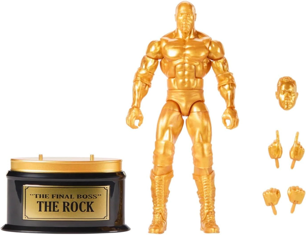 WWE Rock Final Boss Gold Collectors Edition Mattel Elite Collection Series 125 Wrestling Action Wrestler Figura de juguete
