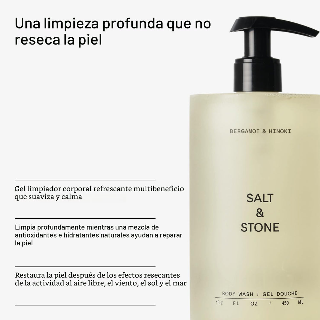 Salt &amp; Stone Gel de ducha corporal con antioxidantes para una h...