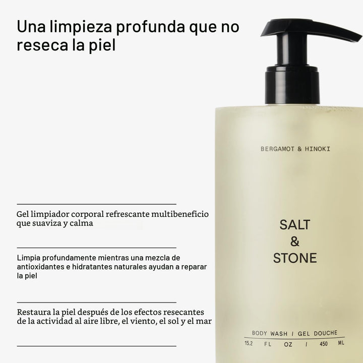 Salt &amp; Stone Gel de ducha corporal con antioxidantes para una h...
