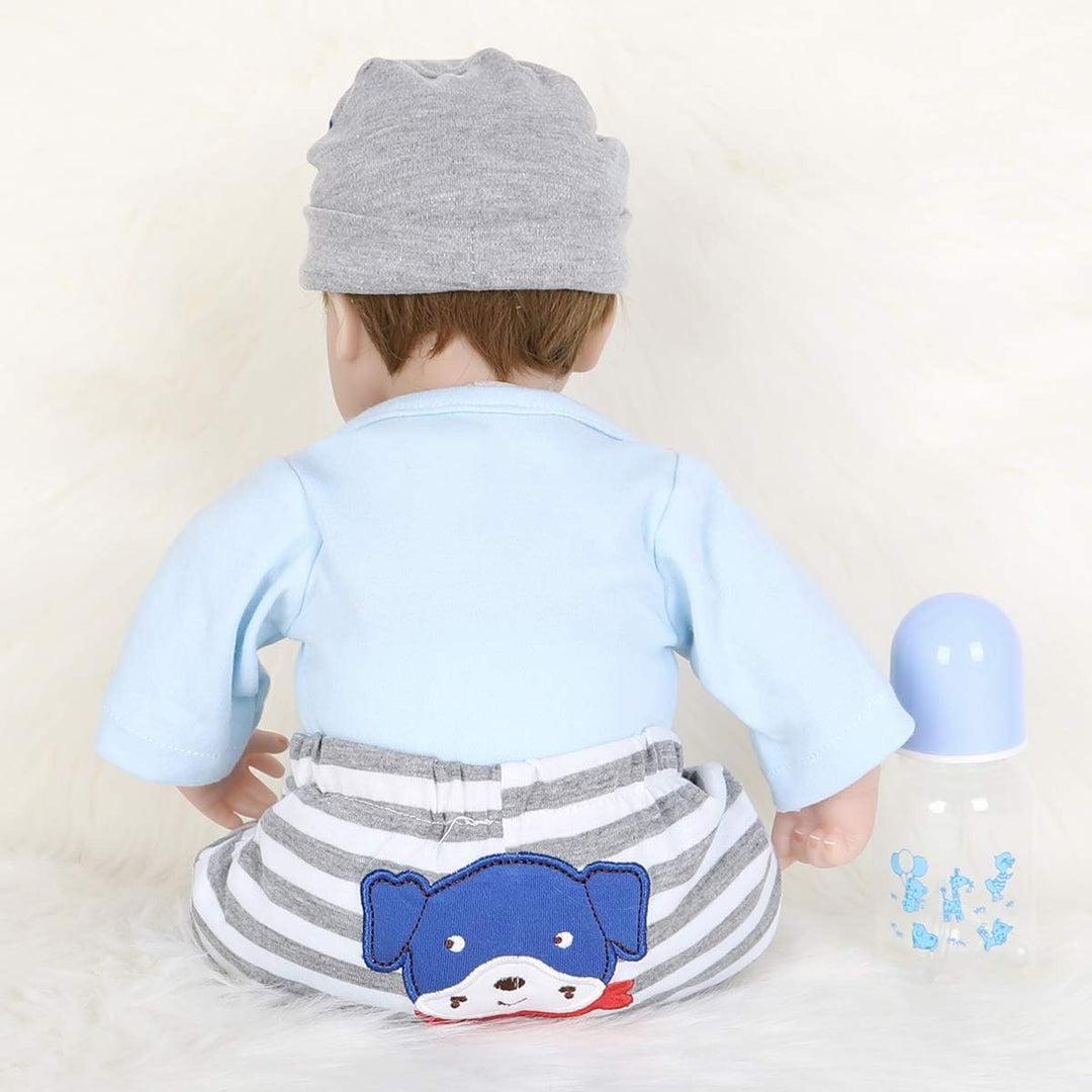 ENADOLL Reborn Baby Doll realista de vinilo de silicona bebé azul p...