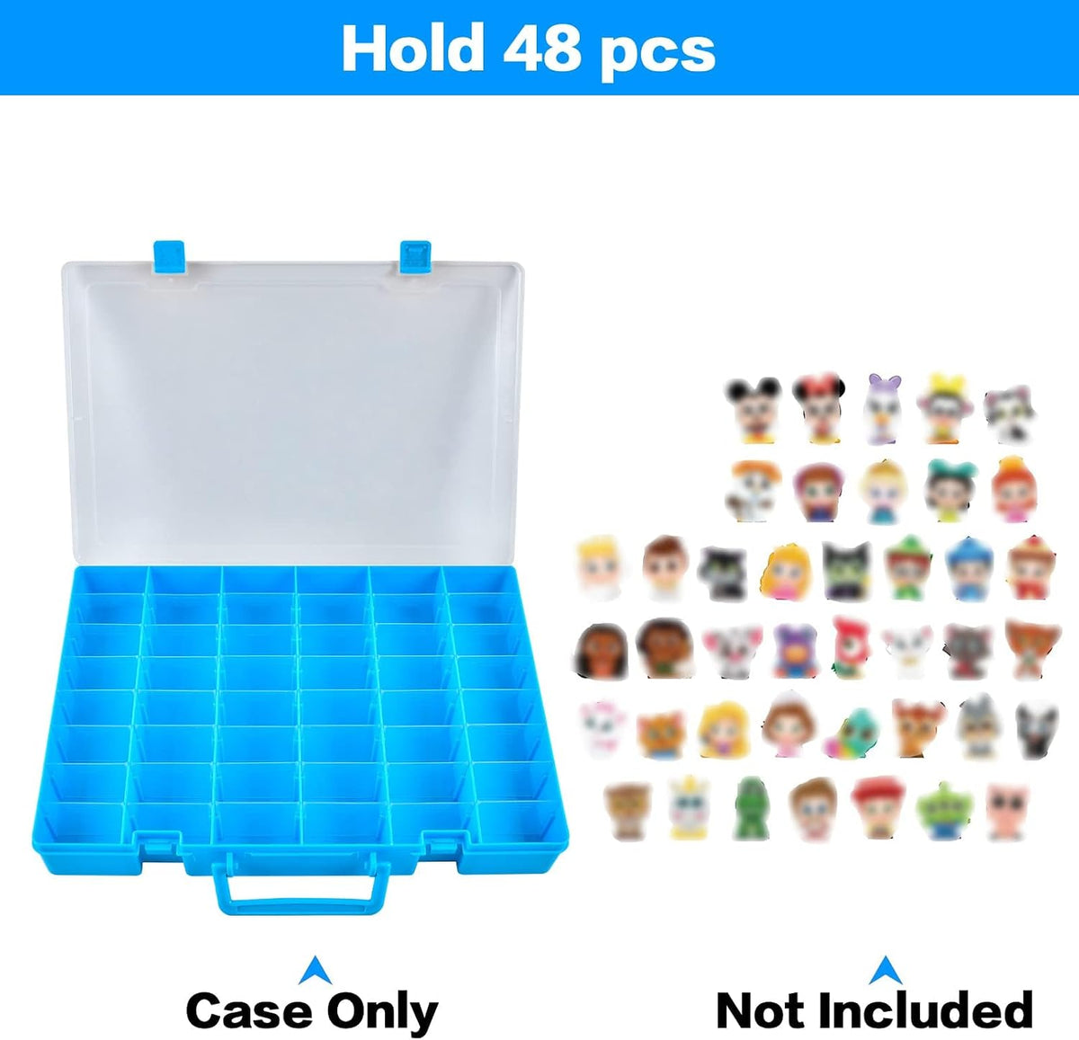 Vitrina compatible con figuras coleccionables de Disney Doorables/para MGA Entertainment Miniverse + estuche organizador de baterías con probador