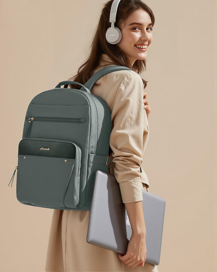 LOVEVOOK Mochila para laptop para mujer con 2 bolsillos extragrande...