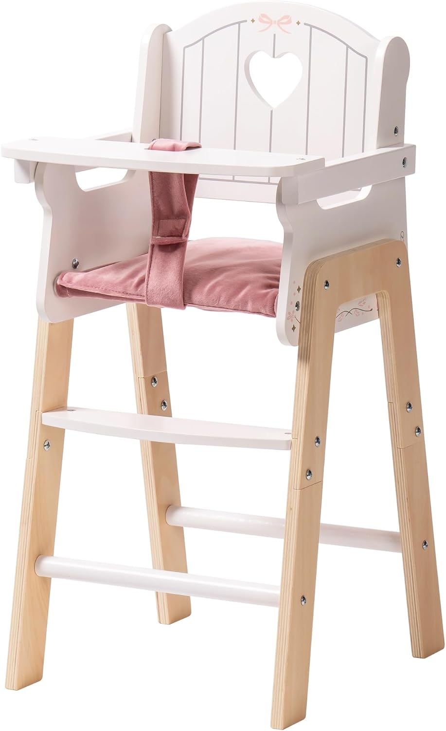 ROBOTIME Silla alta de madera para muñeca de bebé, silla de muñeca