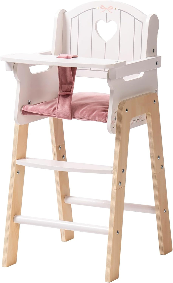 ROBOTIME Silla alta de madera para muñeca de bebé, silla de muñeca...