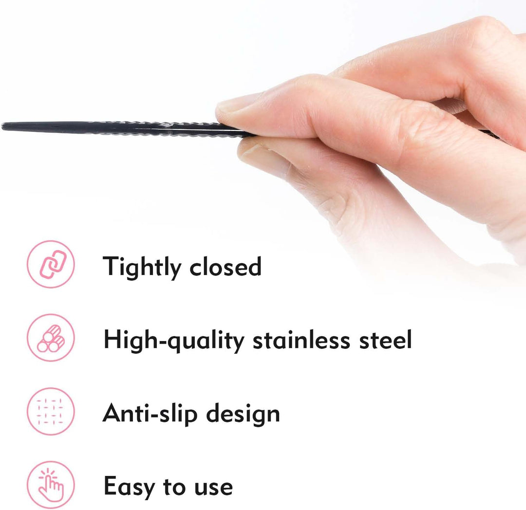 VEYES INC Pinzas de pestañas para extensiones de pestañas, pinzas d...