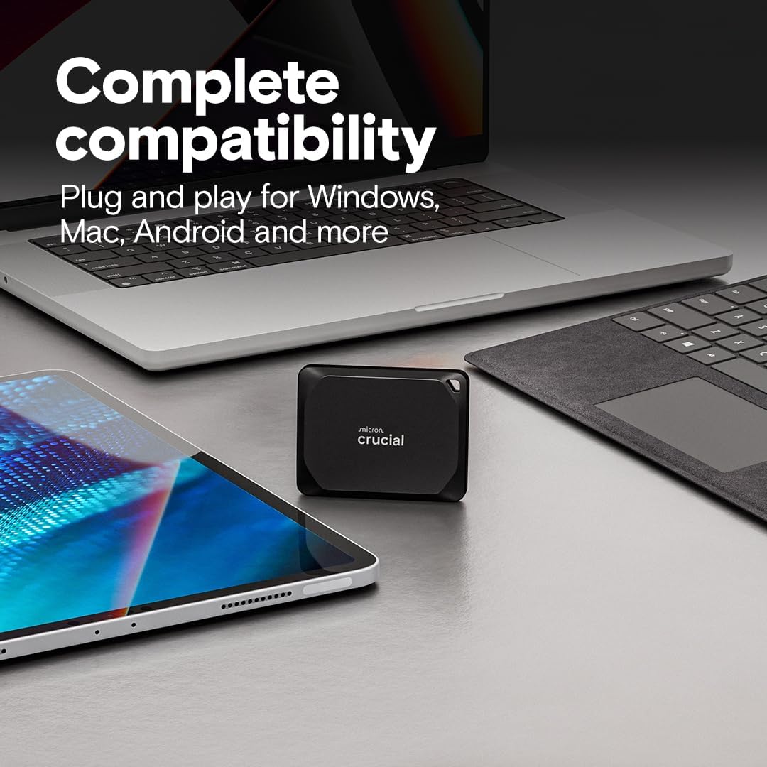 Crucial X10 Pro SSD portátil de 2 TB, lectura de hasta 2100 MB\/s,...