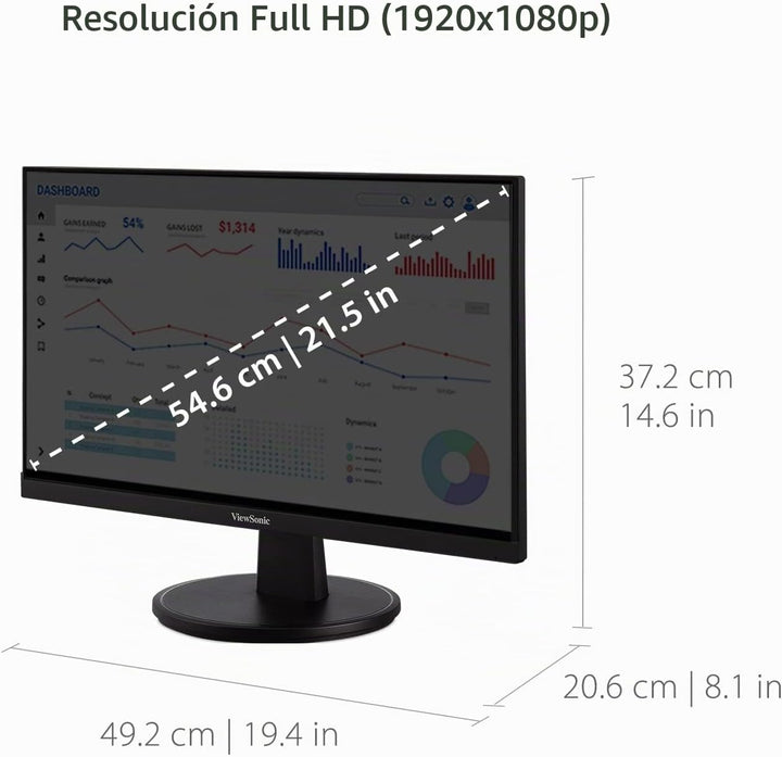 ViewSonic VS2247-MH Monitor de 22 pulgadas 1080p con 100Hz, FreeSyn...