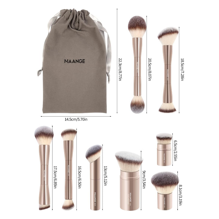 MAANGE 8 piezas de brochas de maquillaje con bolsa, brochas de maqu...