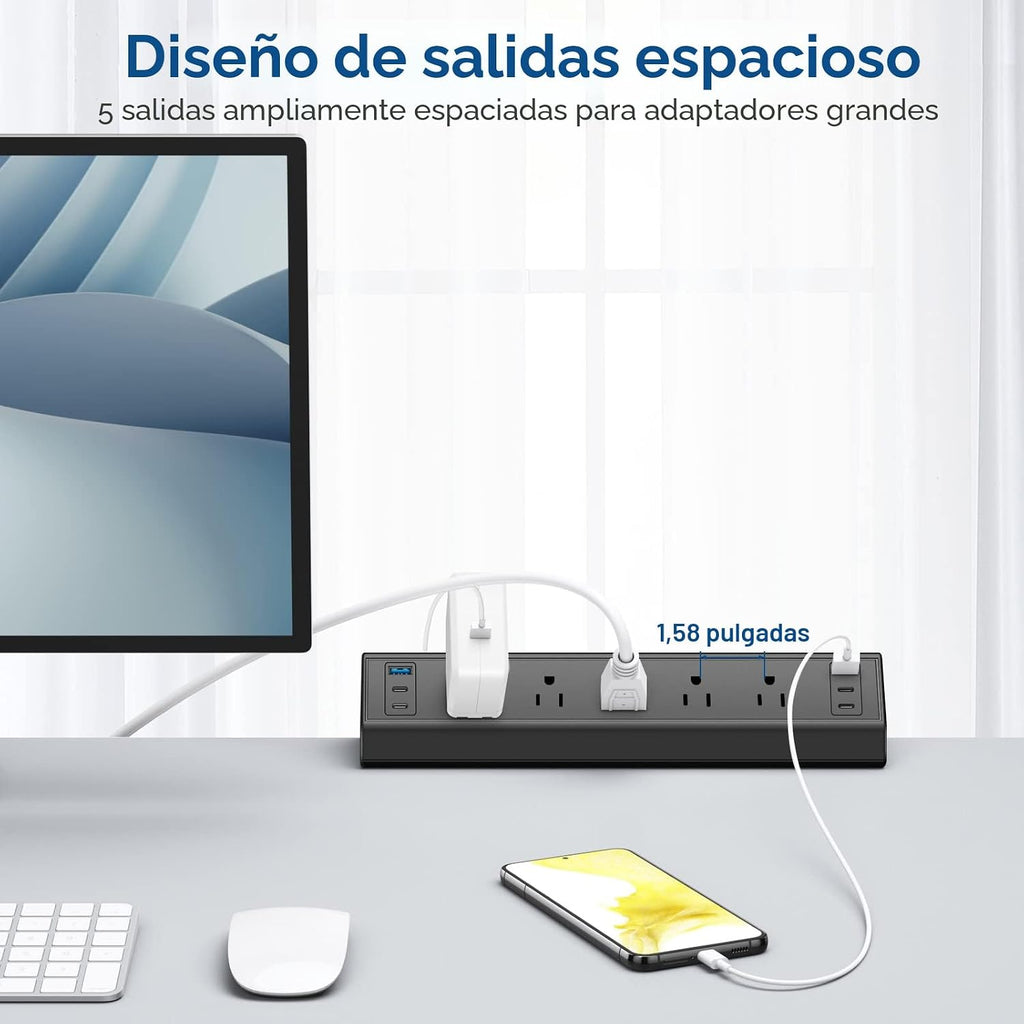 Jgstkcity Regleta de alimentación USB C, estación de carga rápida total de