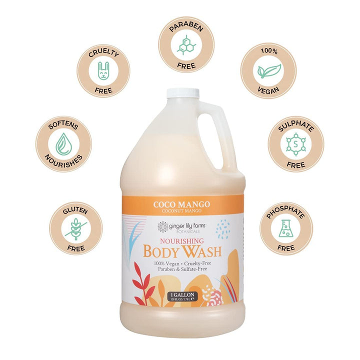 Ginger Lily Farms Botanicals - Jabón corporal nutritivo, mango de c...