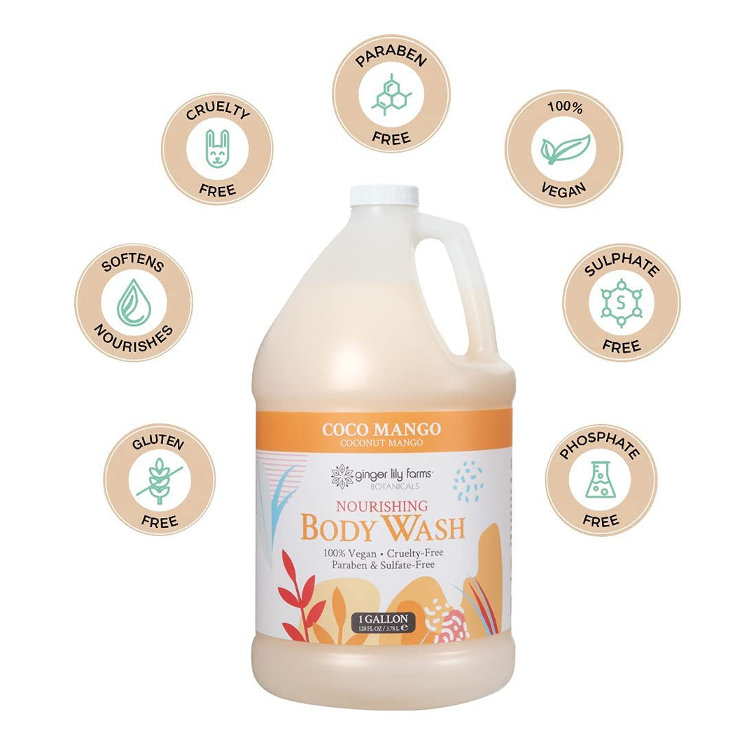 Ginger Lily Farms Botanicals - Jabón corporal nutritivo, mango de c...