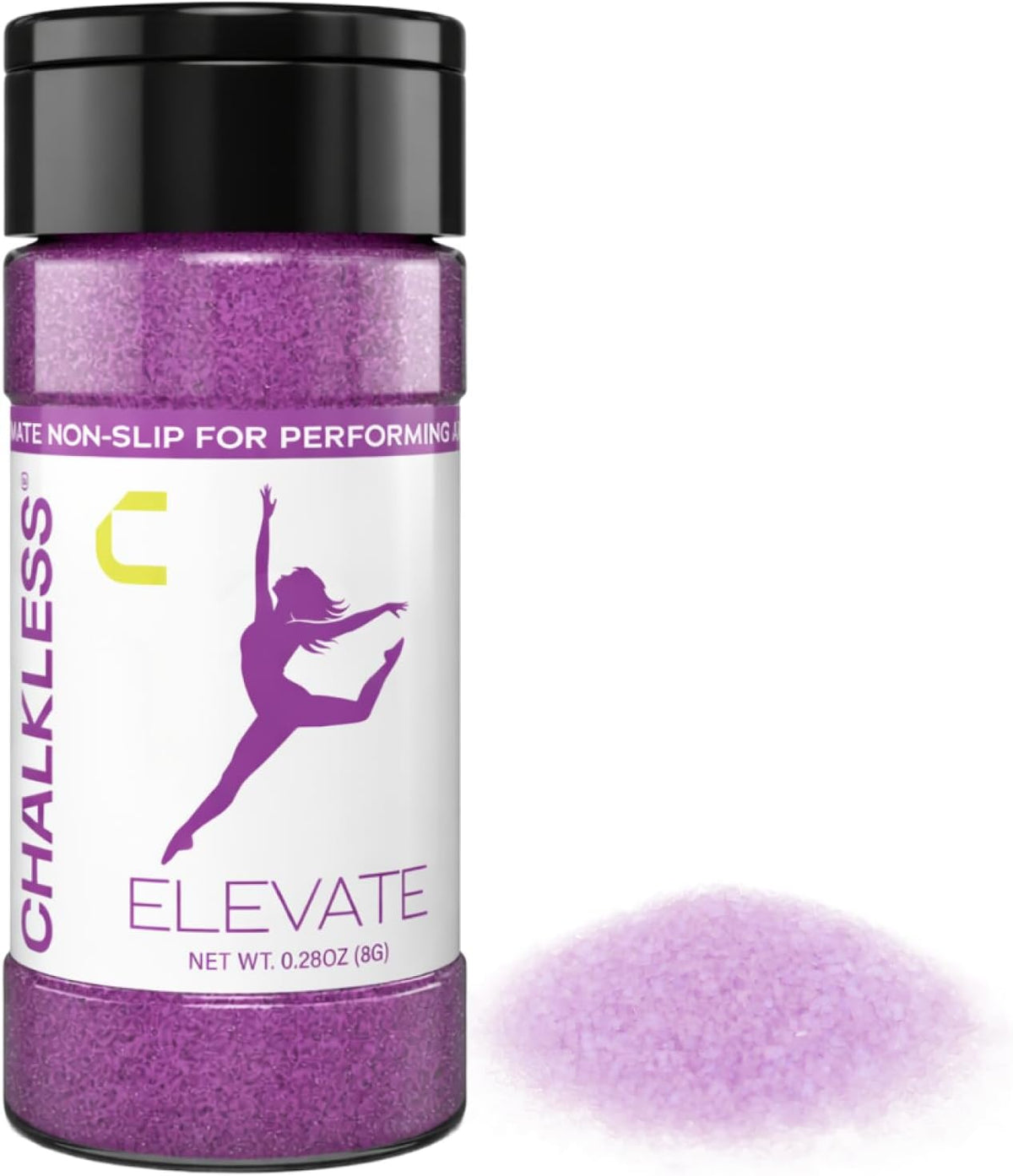 Elevate Grip Enhancer – Porristas, gimnasia y poste de fitness, tiza de mano, grado cosmético, sin residuos uniformes, danza, agarre de poste y accesorios de animación (0.28 oz)