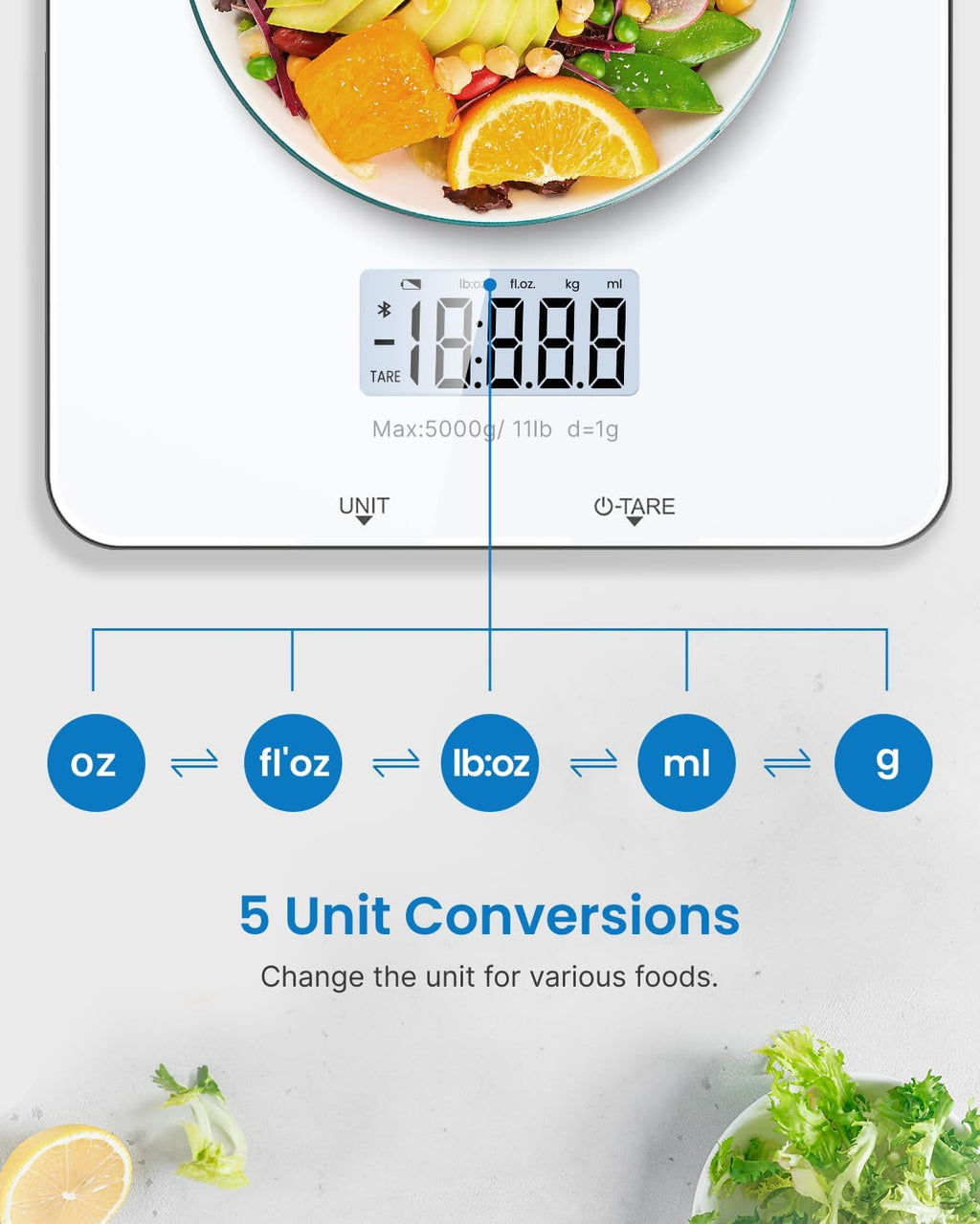 RENPHO Báscula de alimentos inteligente con calculadora nutricional