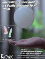 Kit de máquina mágica de burbujas de humo para niños, burbujas elásticas con raquetas y guantes de punto, varita de burbujas antiniebla 10 en 1 con luces y música, regalo sensorial recargable para