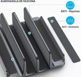 YICOSUN Soporte vertical de aluminio para portátil de 4 ranuras par...