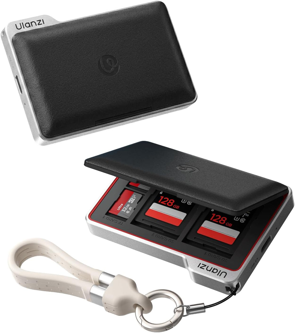 ULANZI Estuche para tarjetas de memoria DC01 y lector USB-C, 4 ranuras SD +