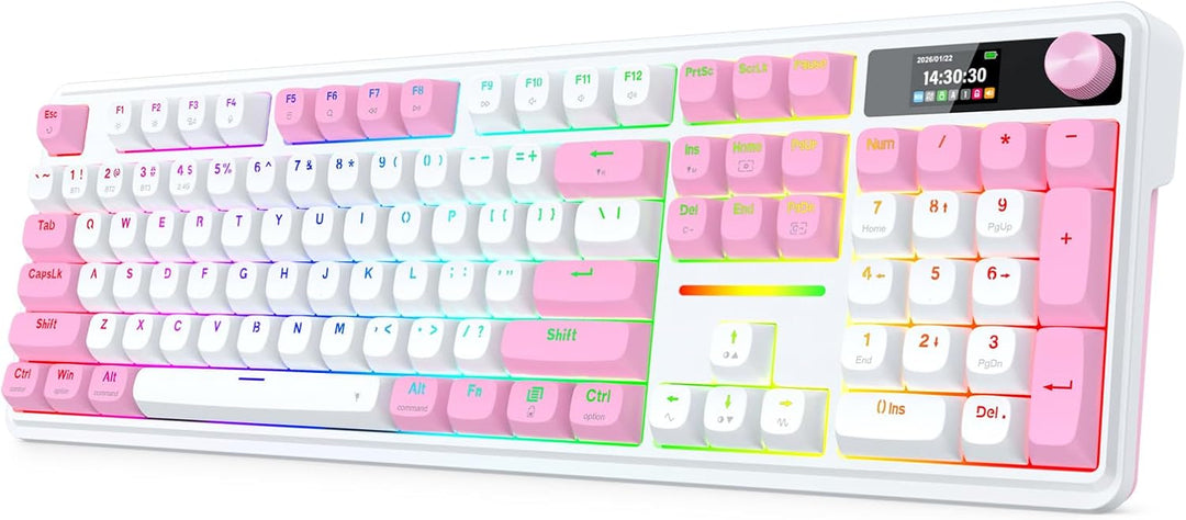 Redragon Teclado inalámbrico para juegos K762 con junta con pantall...