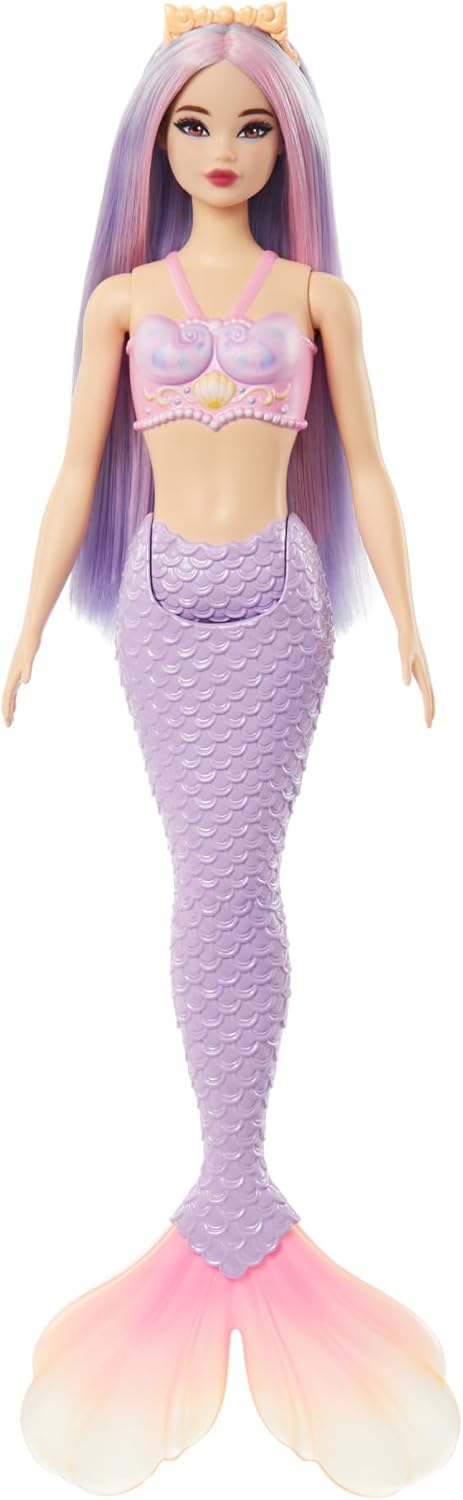 Barbie Muñeca de sirena con accesorio de pelo y diadema de
