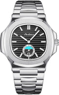 BESTKANG Reloj octogonal de acero inoxidable para hombre, reloj de cuarzo luminoso, reloj de pulsera de negocios