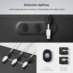 Spigen Almohadilla de escritorio de piel sintética con imanes de cable